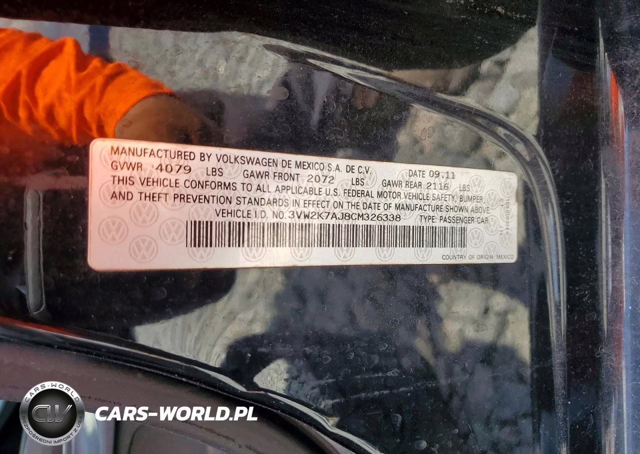 2012 Volkswagen Jetta Base VIN:3VW2K7AJ8CM326338 - 13