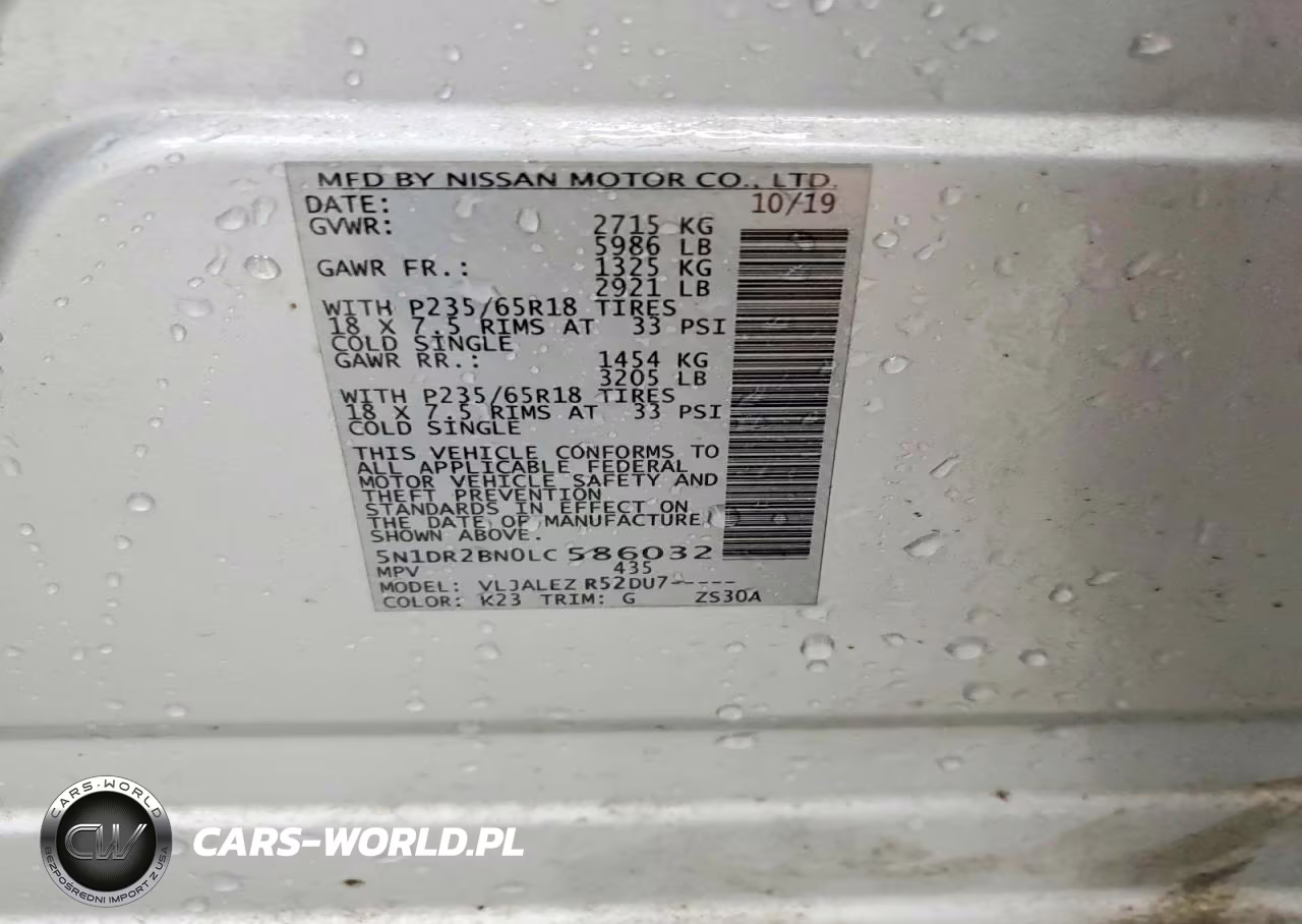 2020 Nissan Pathfinder Sv VIN:5N1DR2BN0LC586032 - 14