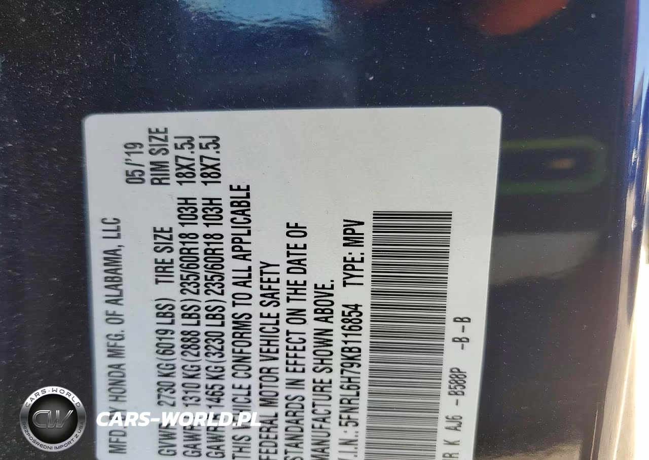 2019 Honda Odyssey Exl VIN:5FNRL6H79KB116854 - 14