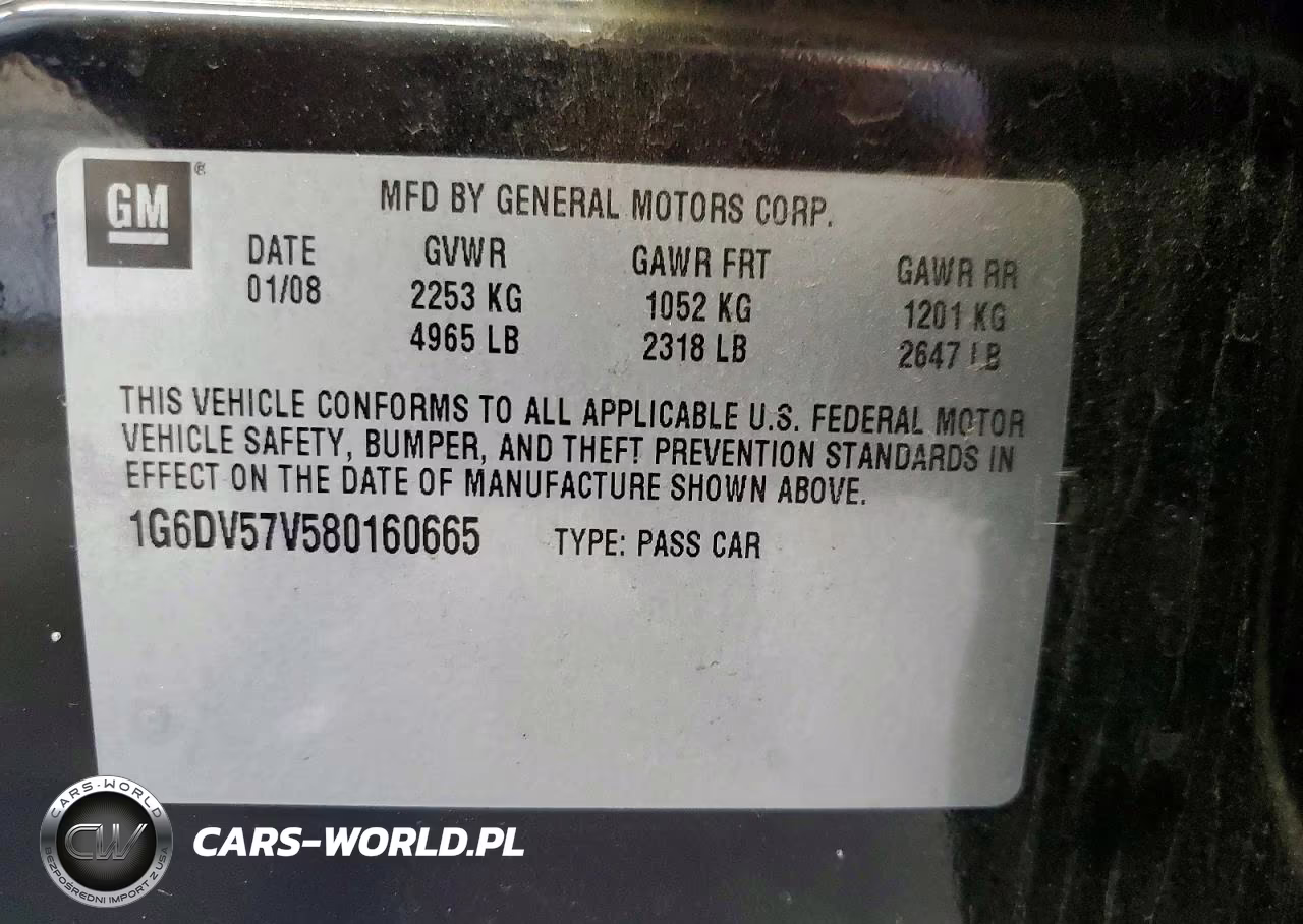 2008 Cadillac Cts Awd W-1Sa Prefer VIN:1G6DV57V580160665 - 12