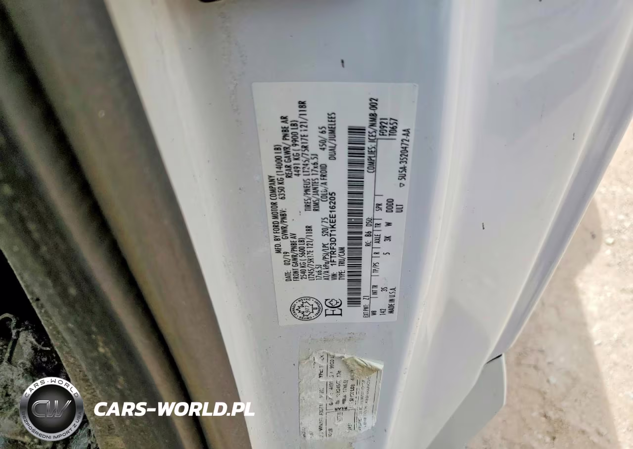 2019 Ford F350 Super Duty VIN:1FTRF3DT1KEE16205 - 12