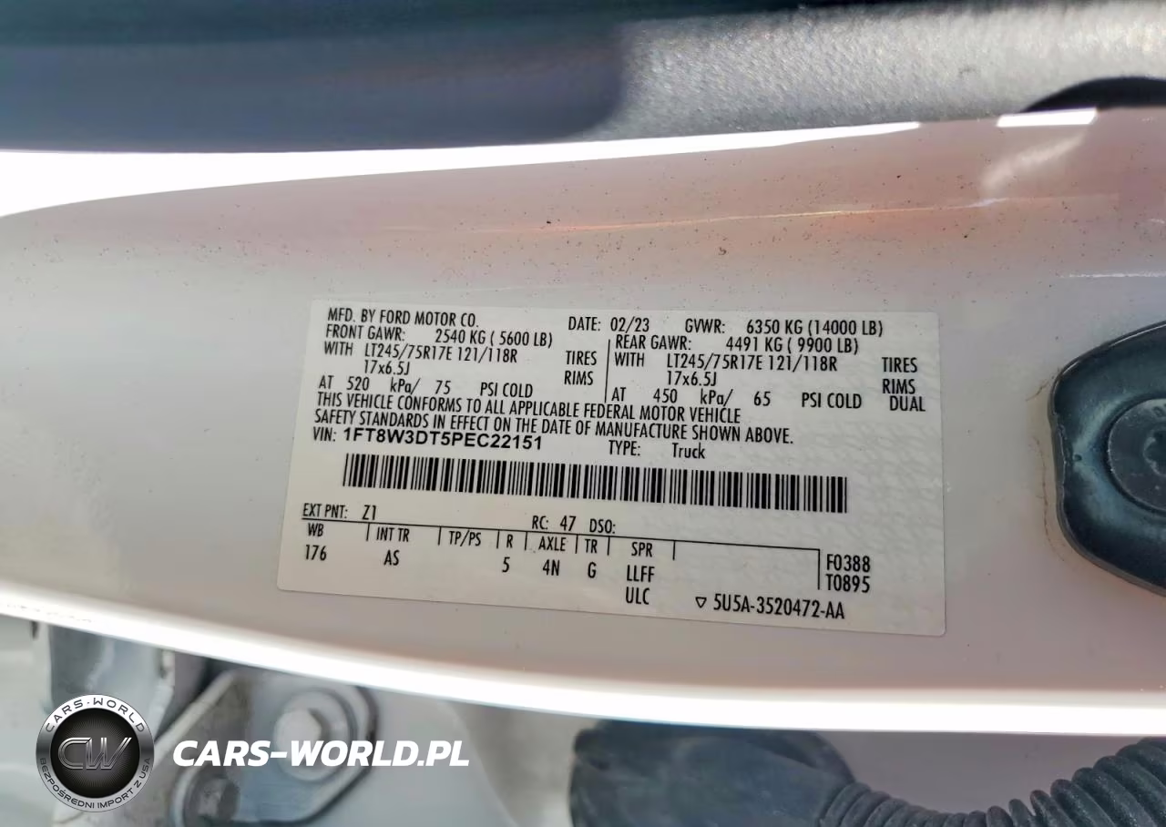 2023 Ford F350 Super Duty Truck Cab And Chassis VIN:1FT8W3DT5PEC22151 - 12