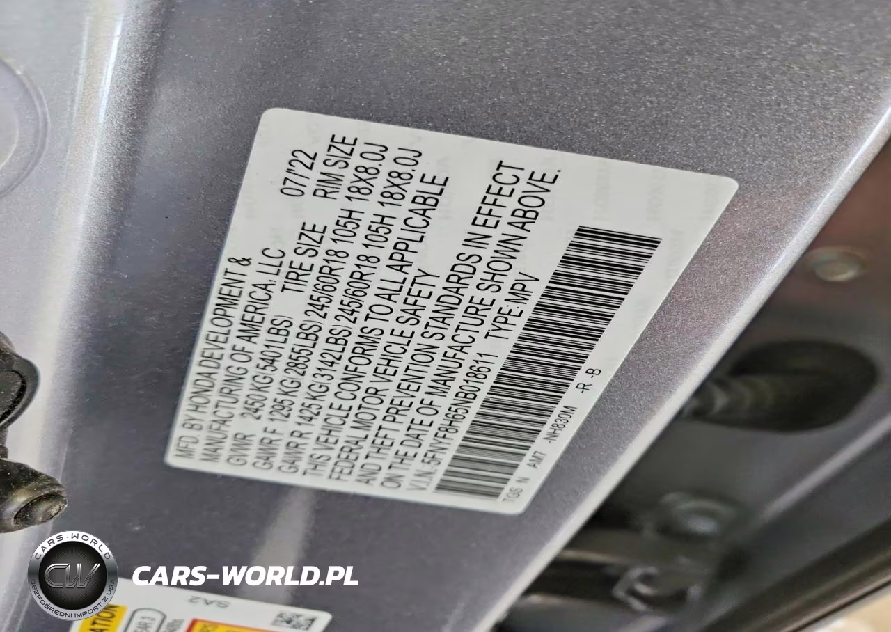 2022 Honda Passport Trail Sport VIN:5FNYF8H65NB018611 - 13
