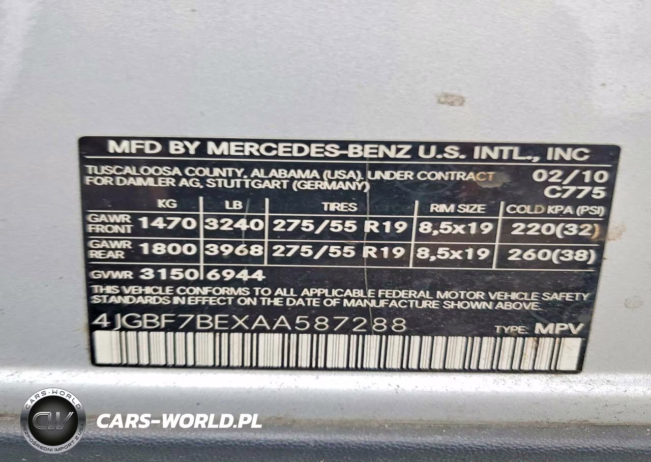 2010 Mercedes-Benz Gl 450 4Matic VIN:4JGBF7BEXAA587288 - 14