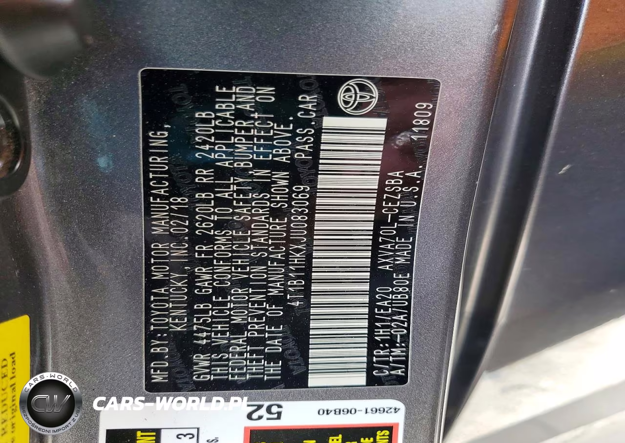 2018 Toyota Camry Se VIN:4T1B11HKXJU083069 - 12