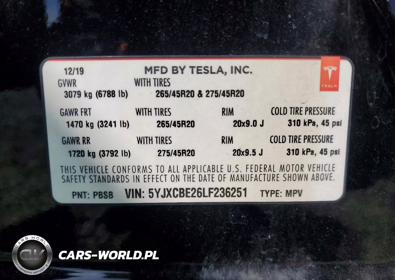 2020 Tesla Model X VIN:5YJXCBE26LF236251 - 13