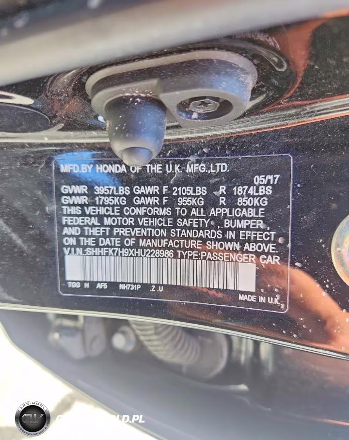 2017 Honda Civic Sport Touring VIN:SHHFK7H9XHU228986 - 12