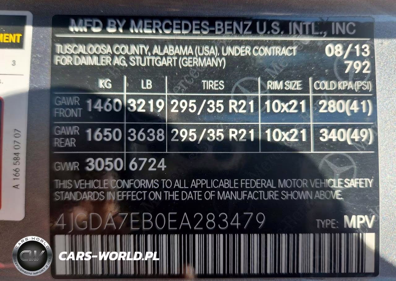 2014 Mercedes-Benz Ml 63 Amg VIN:4JGDA7EB0EA283479 - 13