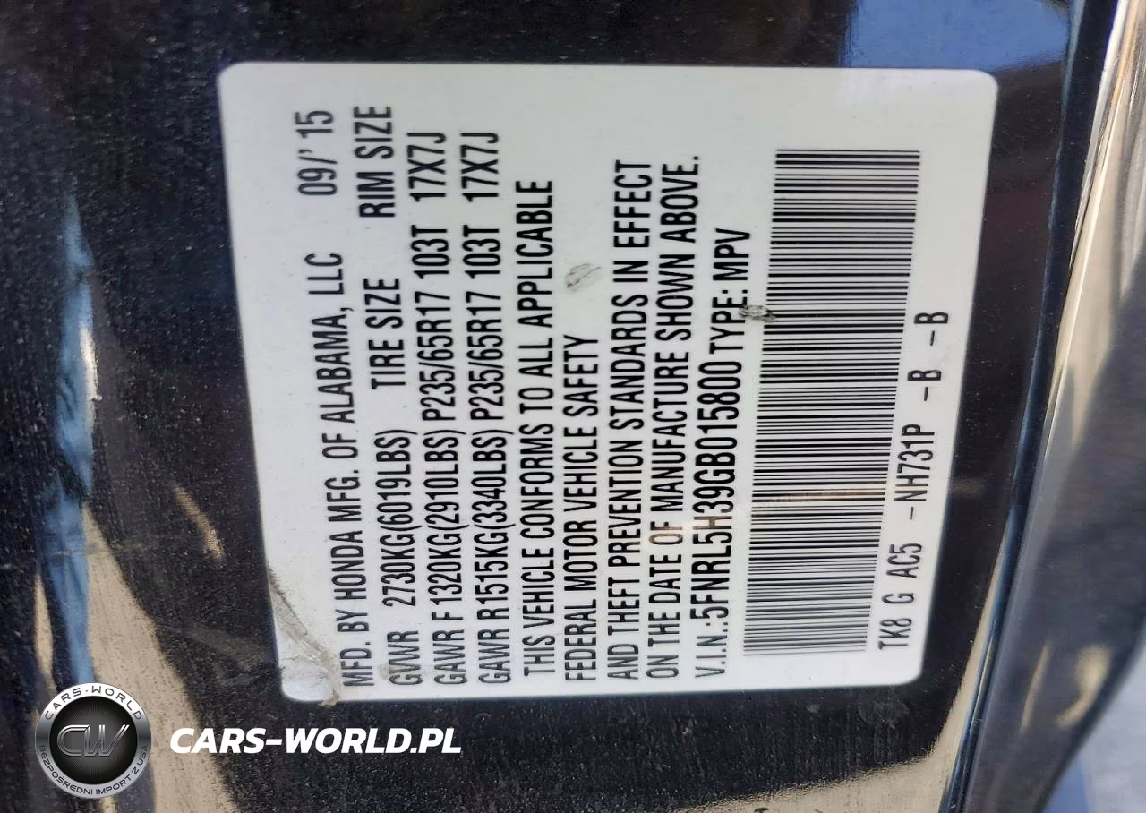 2016 Honda Odyssey Se VIN:5FNRL5H39GB015800 - 13