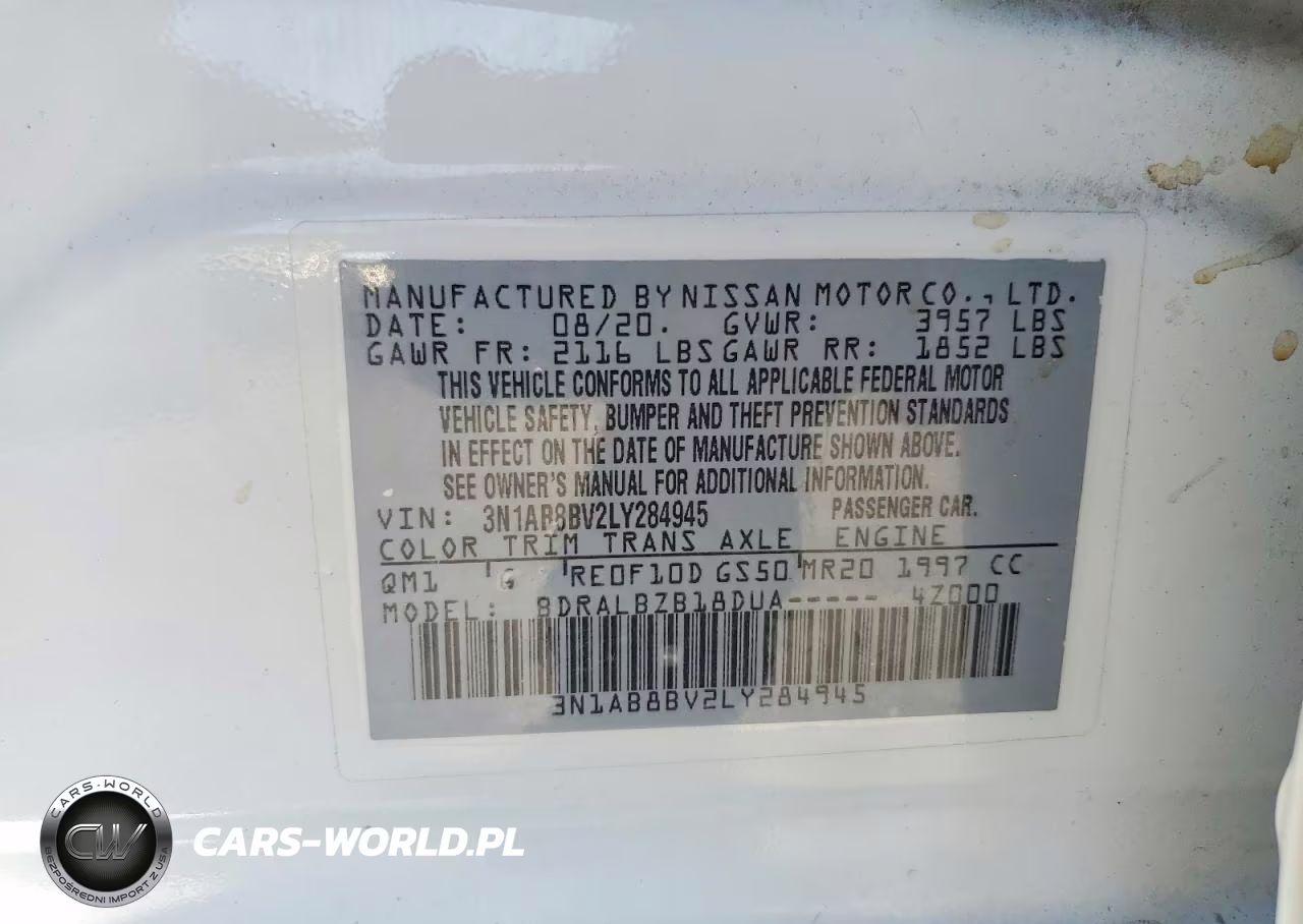 2020 Nissan Sentra S VIN:3N1AB8BV2LY284945 - 12