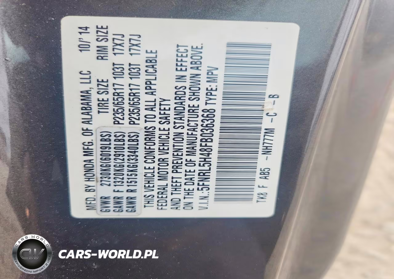 2015 Honda Odyssey Ex VIN:5FNRL5H48FB036368 - 14