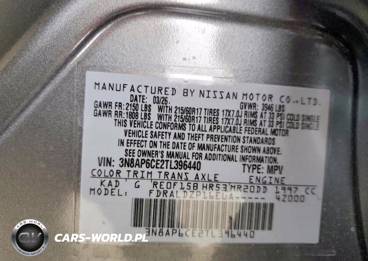 2026 Nissan Kicks Sv VIN:3N8AP6CE2TL396440 - 13