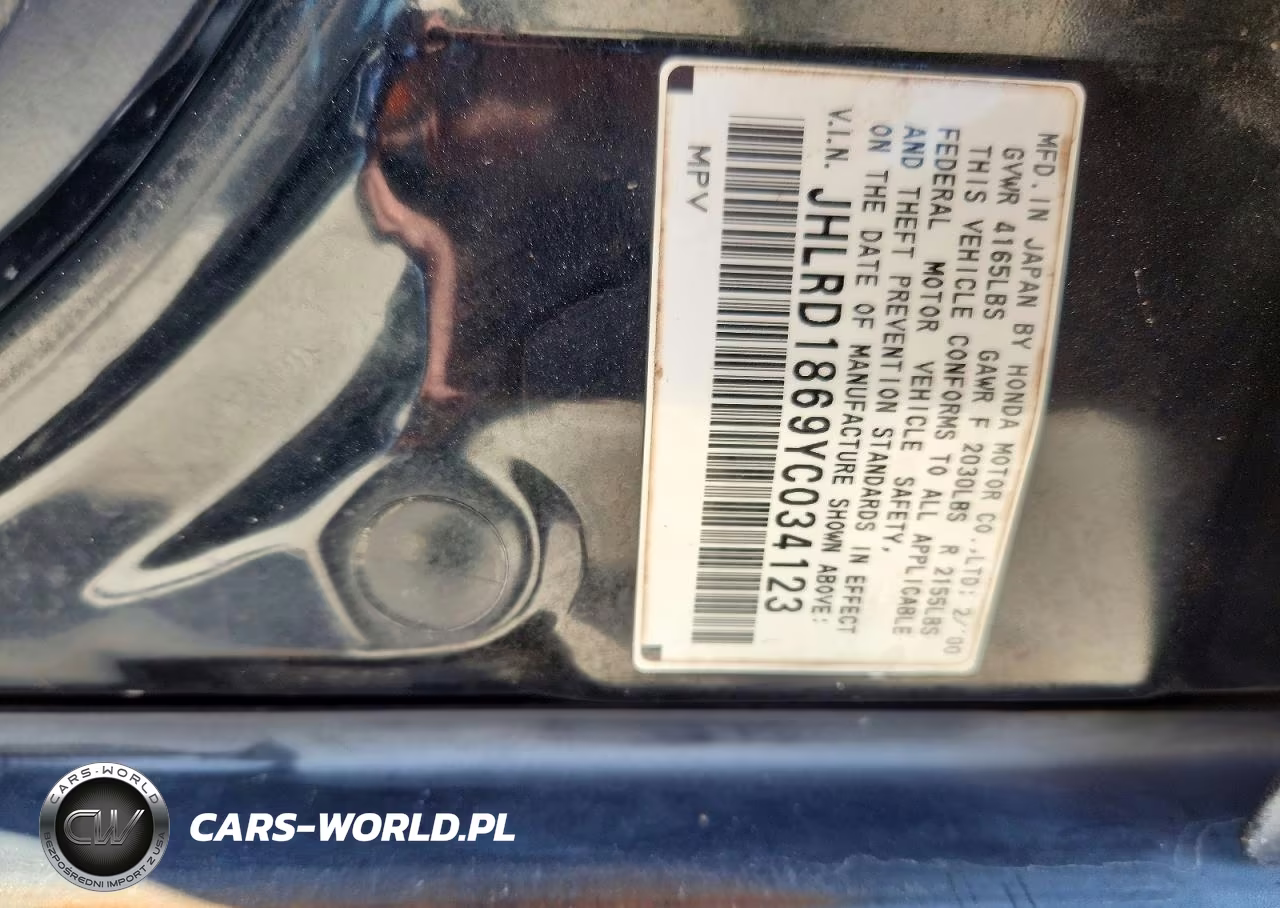 2000 Honda Cr-V Ex VIN:JHLRD1869YC034123 - 13