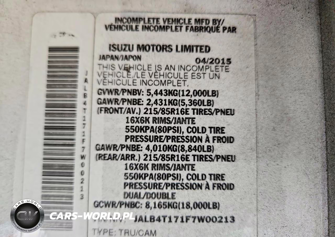 2015 Isuzu Npr VIN:JALB4T171F7W00213 - 13