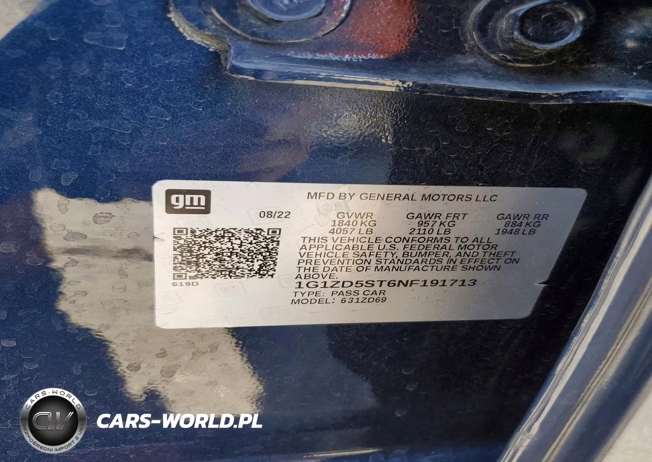 2022 Chevrolet Malibu Lt VIN:1G1ZD5ST6NF191713 - 12