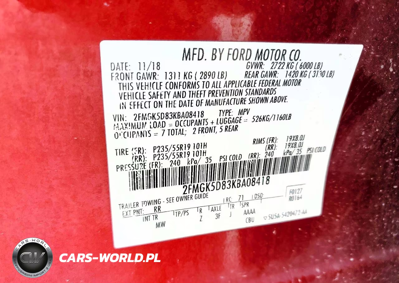 2019 Ford Flex Limited VIN:2FMGK5D83KBA08418 - 12