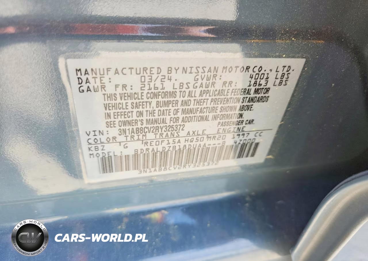 2024 Nissan Sentra Sv VIN:3N1AB8CV2RY325372 - 12