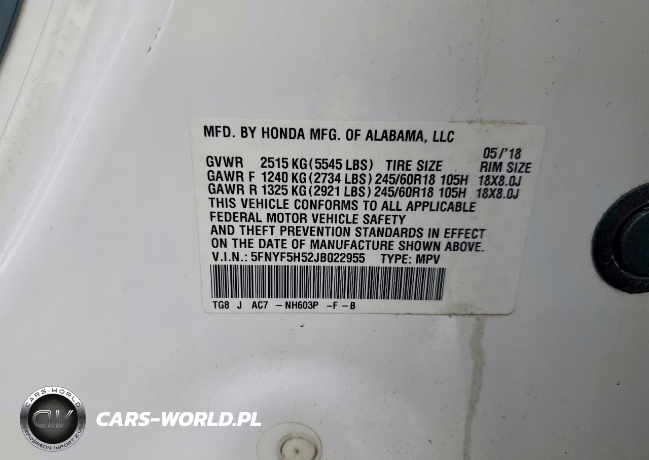 2018 Honda Pilot Exl VIN:5FNYF5H52JB022955 - 13
