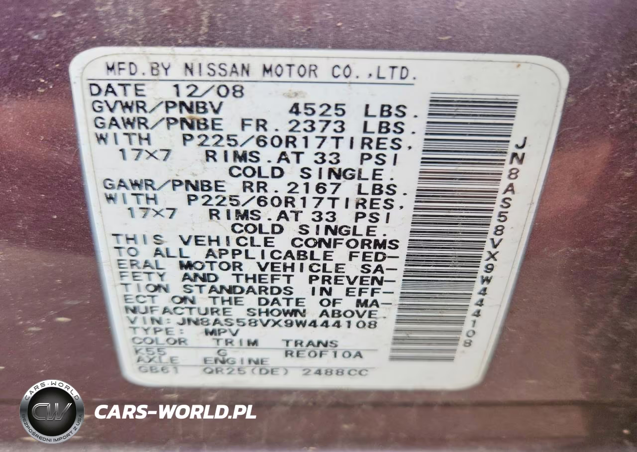 2009 Nissan Rogue S-Sl VIN:JN8AS58VX9W444108 - 14