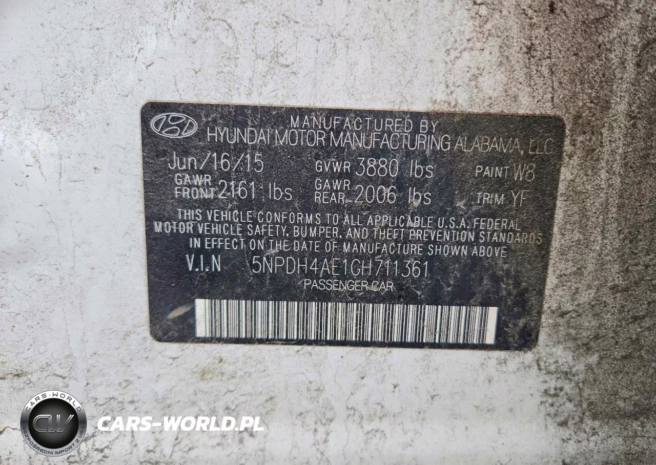 2016 Hyundai Elantra Se VIN:5NPDH4AE1GH711361 - 12