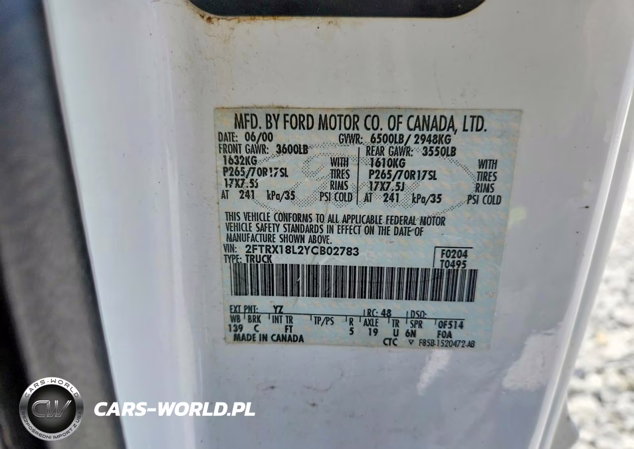 2000 Ford F-150 VIN:2FTRX18L2YCB02783 - 12