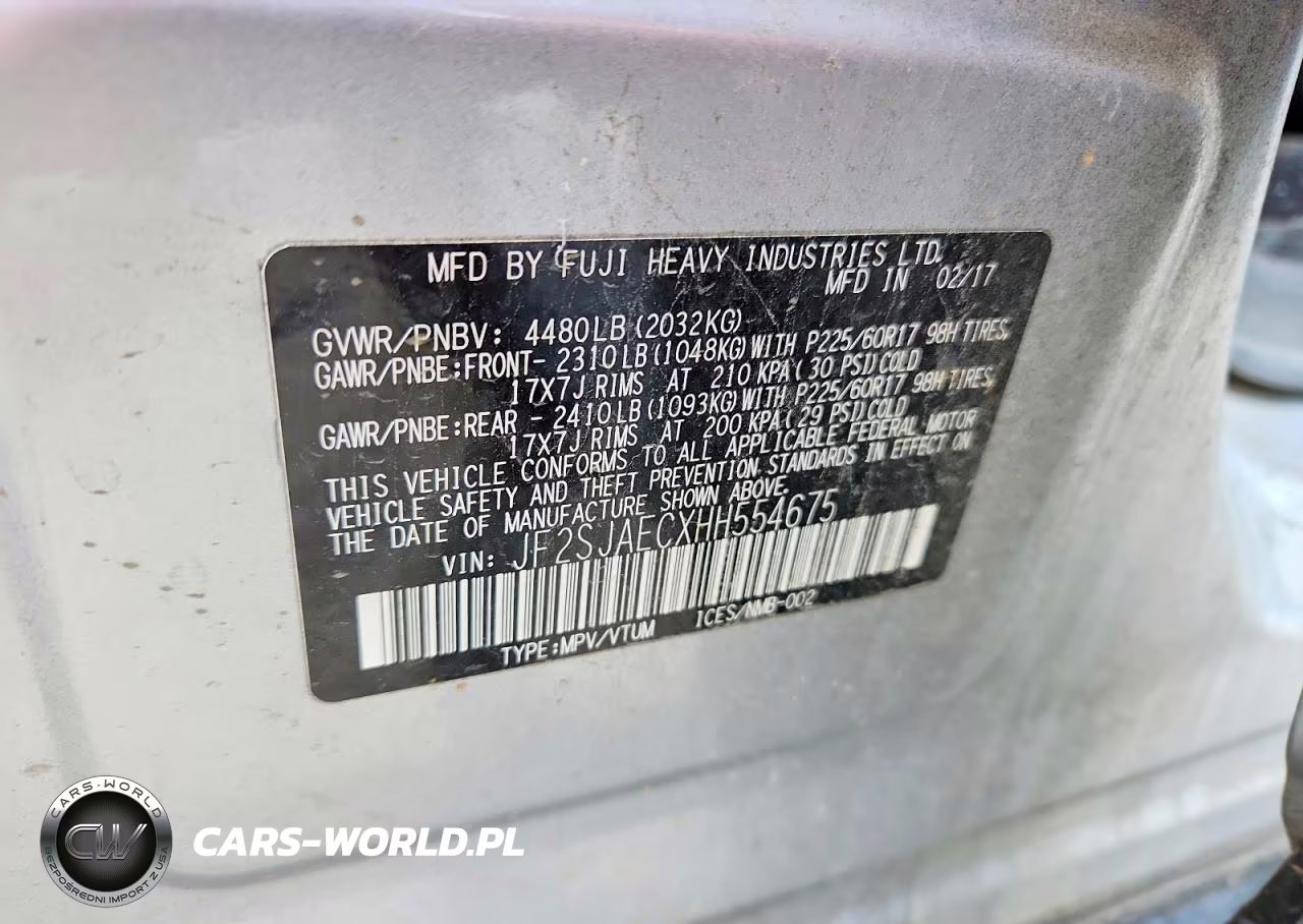 2017 Subaru Forester 2.5I Premium VIN:JF2SJAECXHH554675 - 13