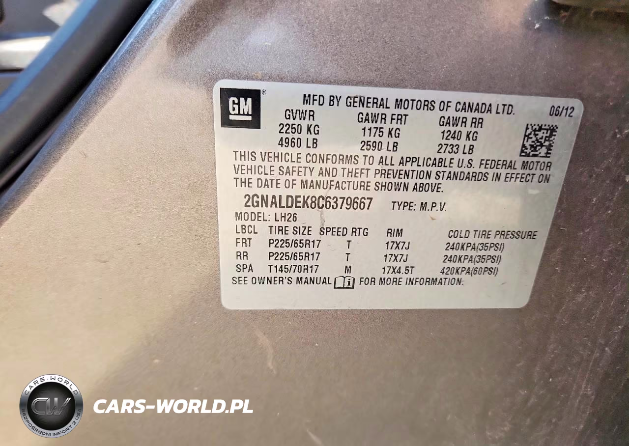 2012 Chevrolet Equinox Lt VIN:2GNALDEK8C6379667 - 14