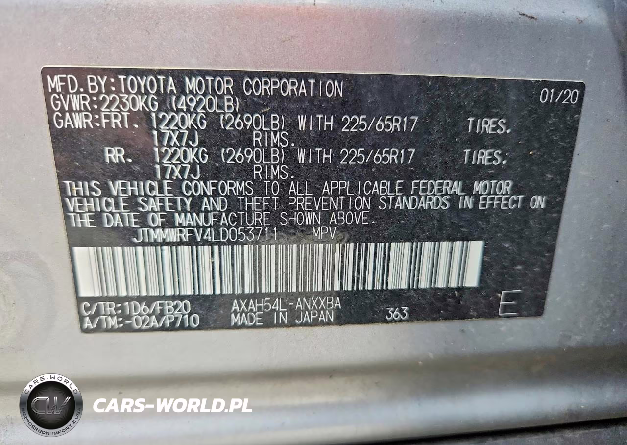 2020 Toyota Rav4 Le VIN:JTMMWRFV4LD053711 - 12