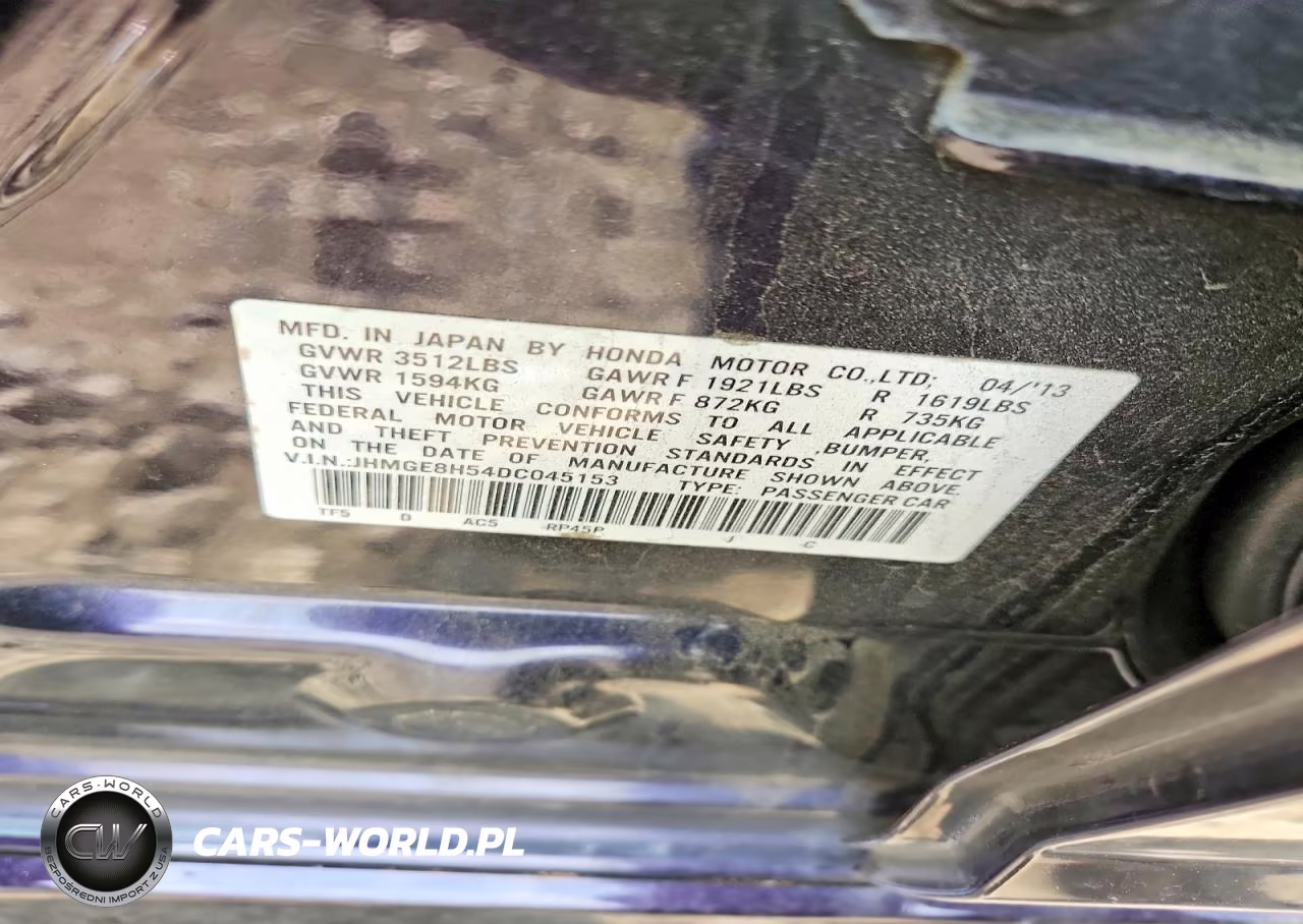 2013 Honda Fit Sport VIN:JHMGE8H54DC045153 - 12