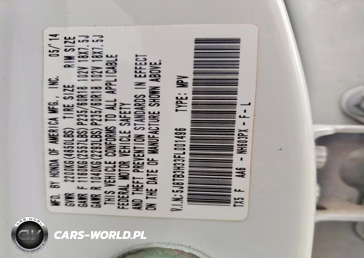 2015 Acura Rdx VIN:5J8TB3H33FL001496 - 12