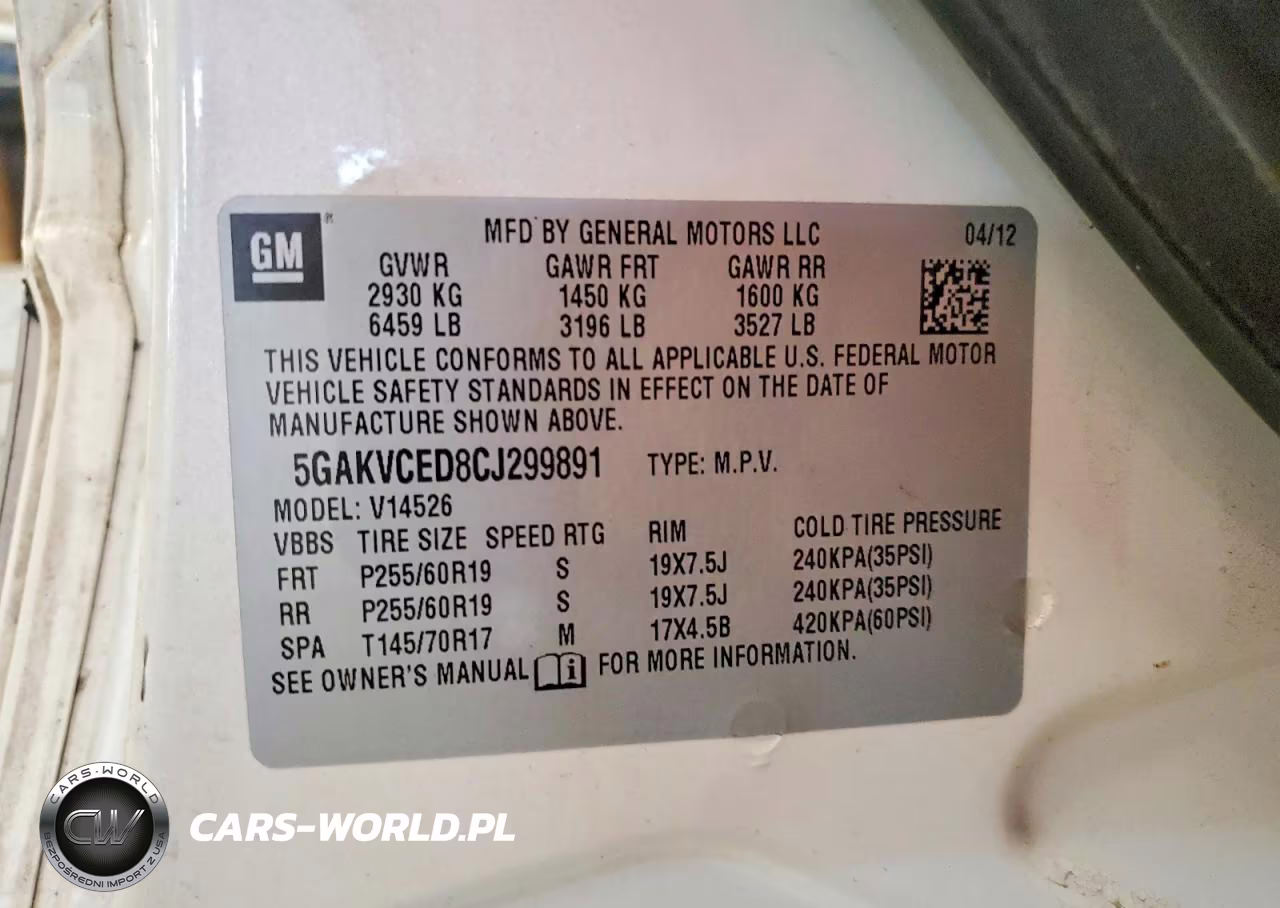 2012 Buick Enclave VIN:5GAKVCED8CJ299891 - 13