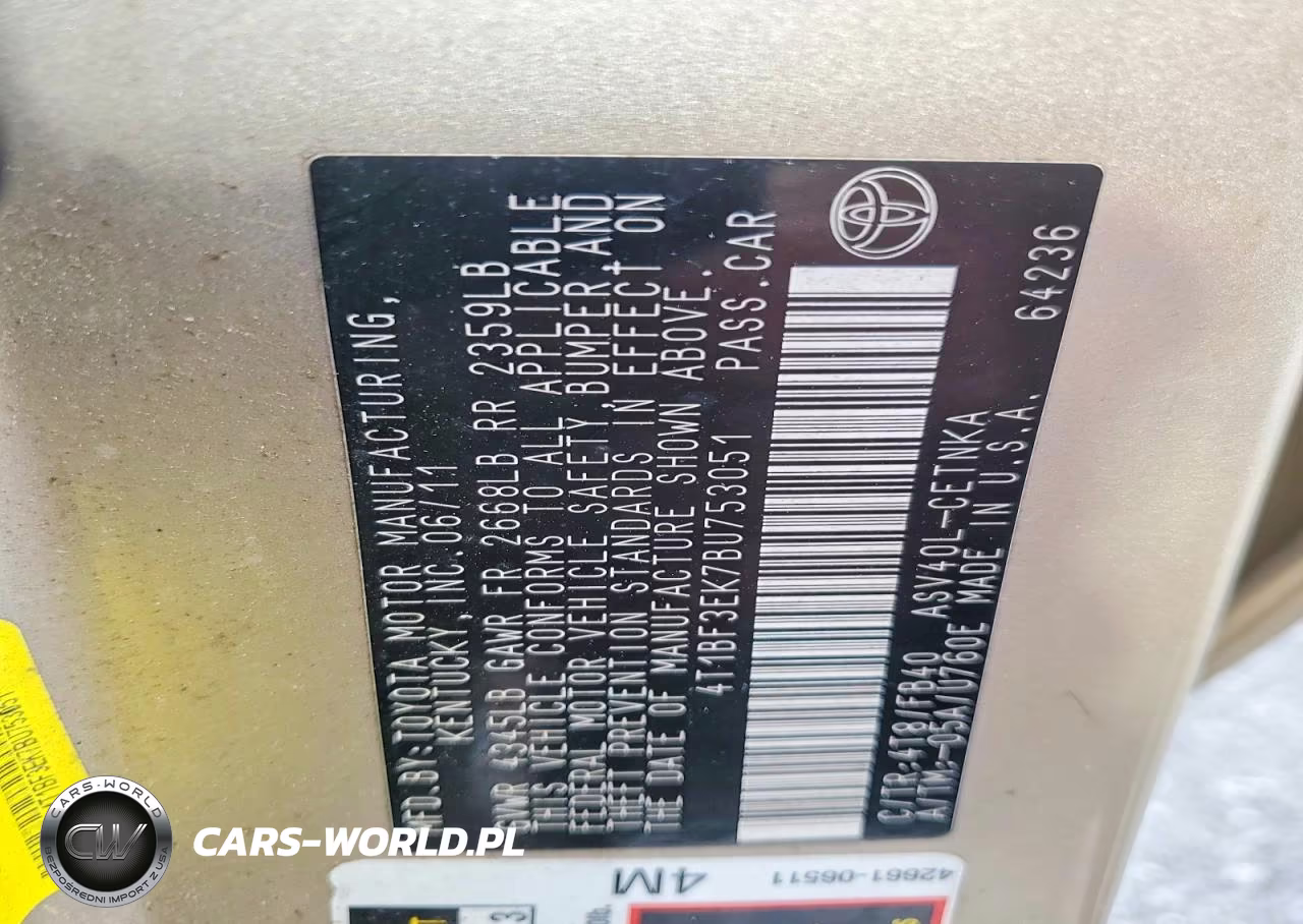 2011 Toyota Camry Le VIN:4T1BF3EK7BU753051 - 12