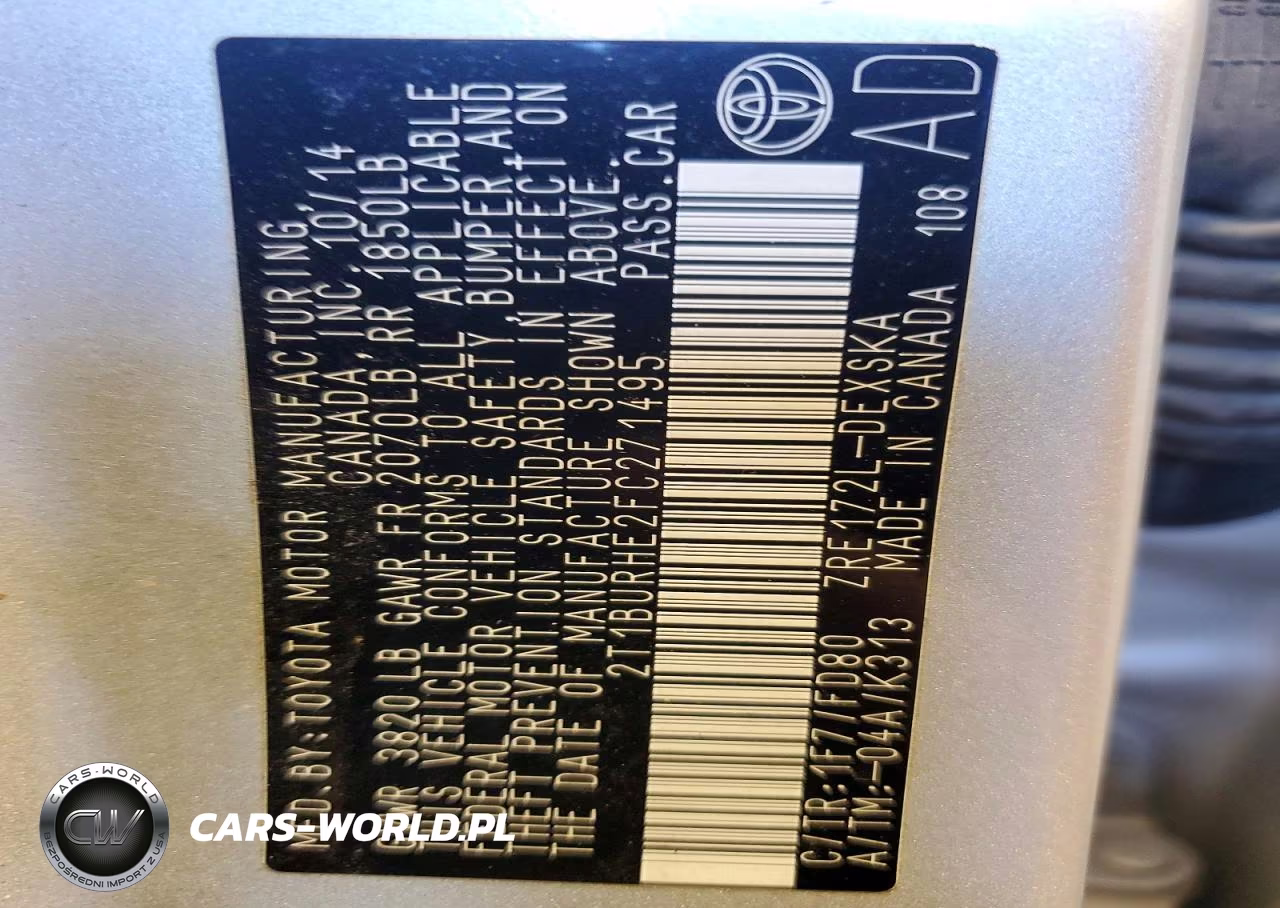 2015 Toyota Corolla S Plus VIN:2T1BURHE2FC271495 - 12