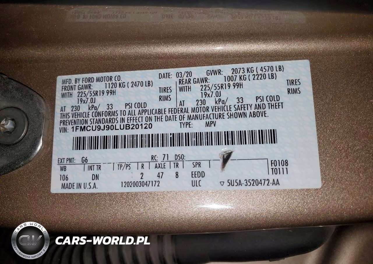 2020 Ford Escape Titanium VIN:1FMCU9J90LUB20120 - 13