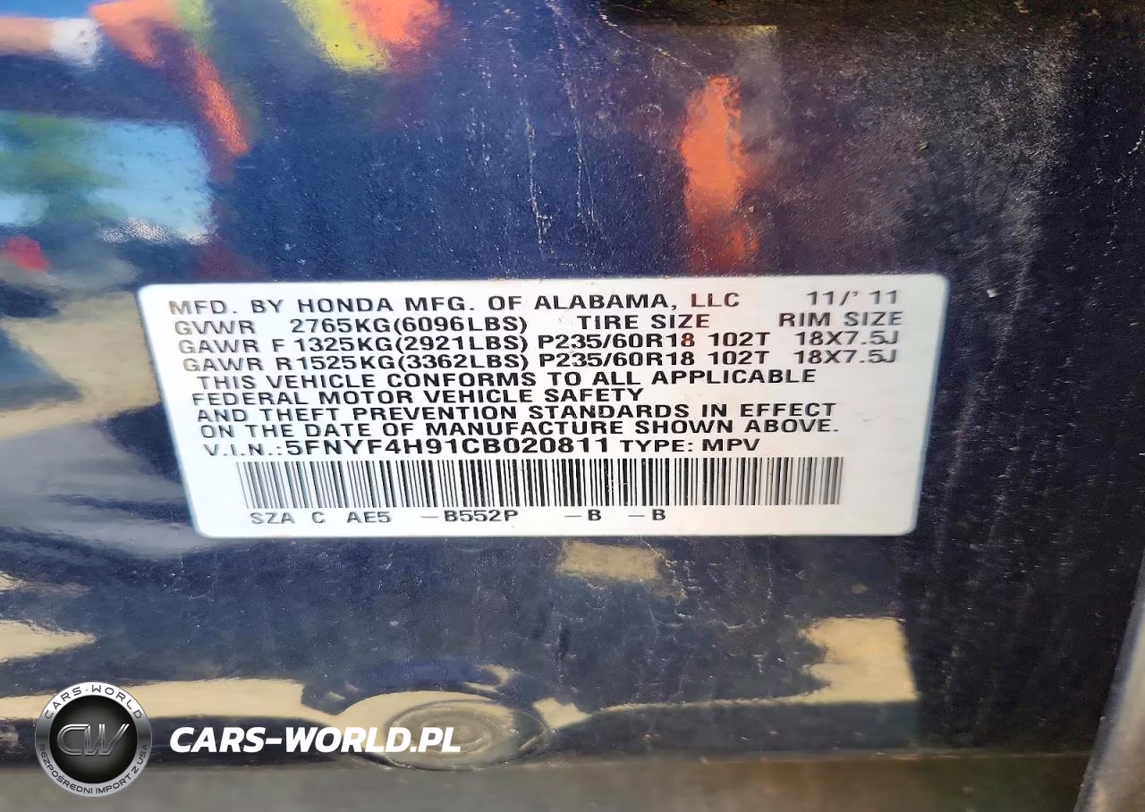 2012 Honda Pilot Touring VIN:5FNYF4H91CB020811 - 13