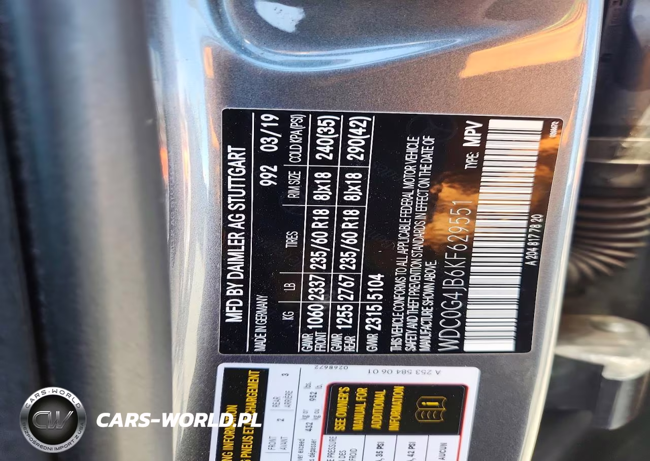 2019 Mercedes-Benz Glc 300 VIN:WDC0G4JB6KF629551 - 12