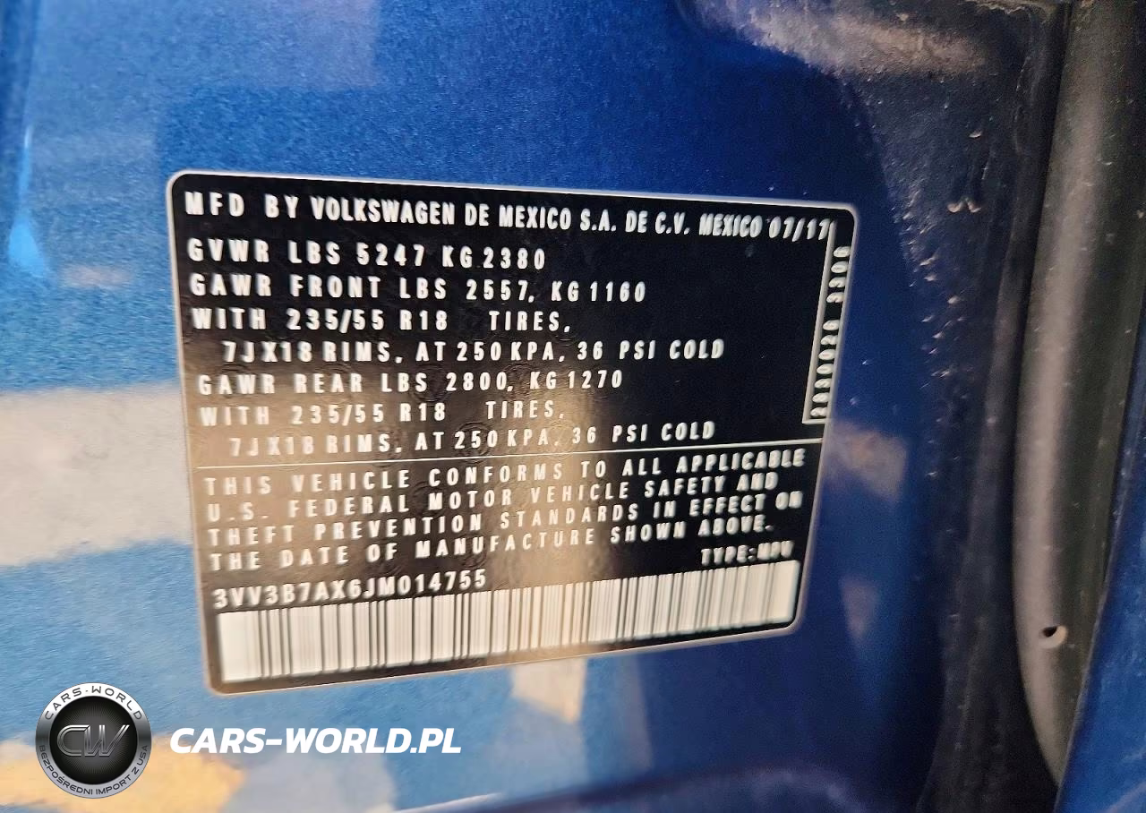 2018 Volkswagen Tiguan Se VIN:3VV3B7AX6JM014755 - 12