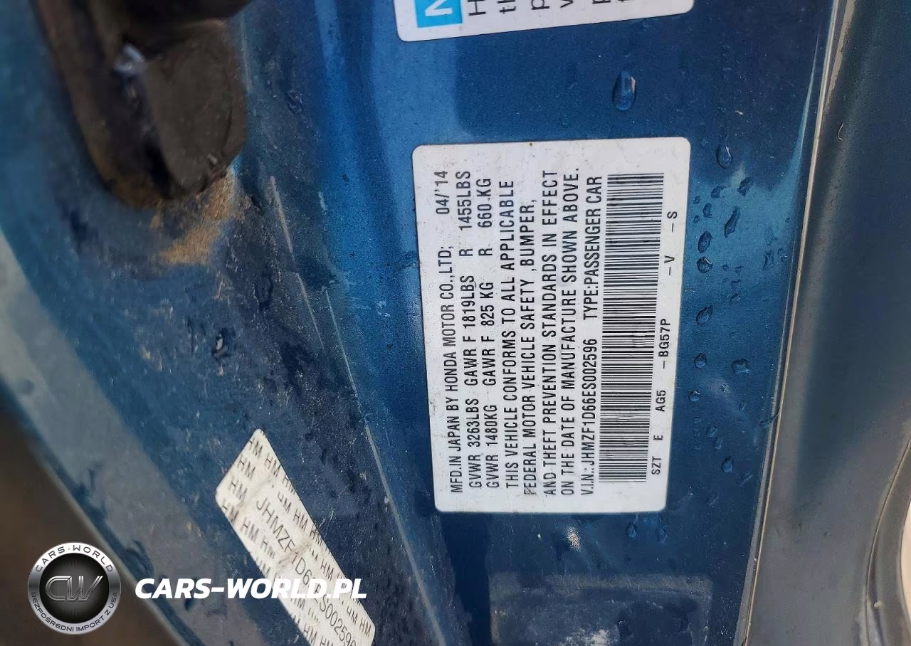 2014 Honda Cr-Z Ex VIN:JHMZF1D66ES002596 - 13