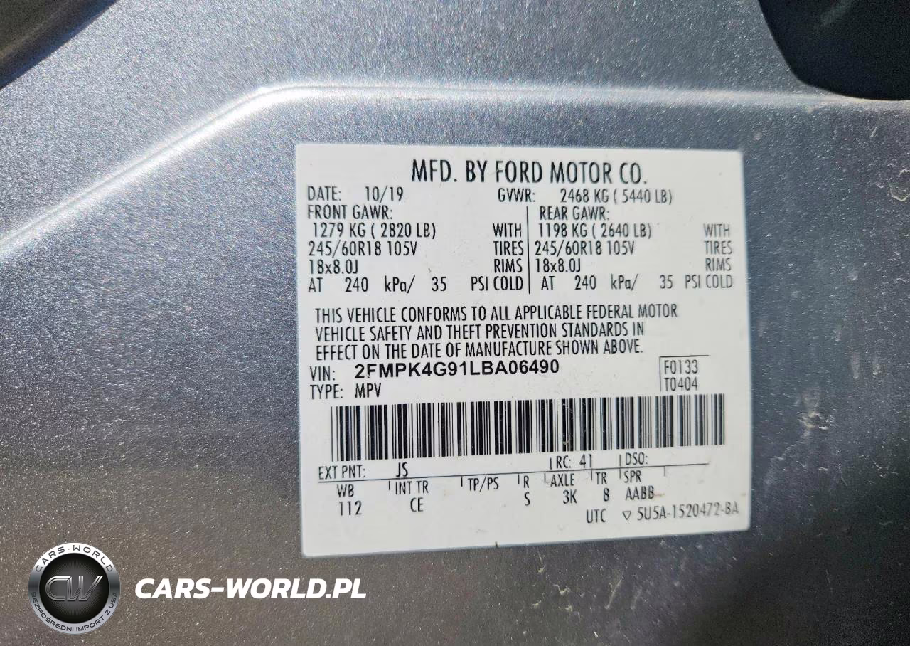 2020 Ford Edge Se VIN:2FMPK4G91LBA06490 - 12