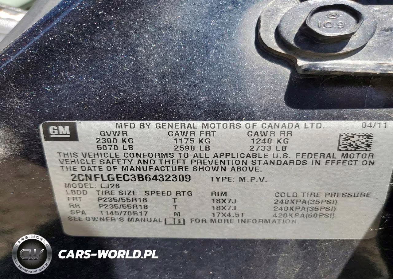 2011 Chevrolet Equinox Ltz VIN:2CNFLGEC3B6432309 - 12
