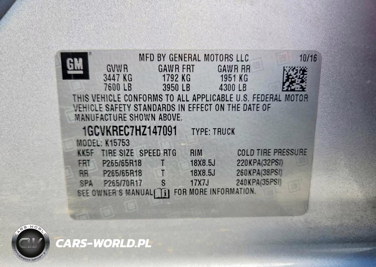 2017 Chevrolet Silverado K1500 Lt VIN:1GCVKREC7HZ147091 - 13