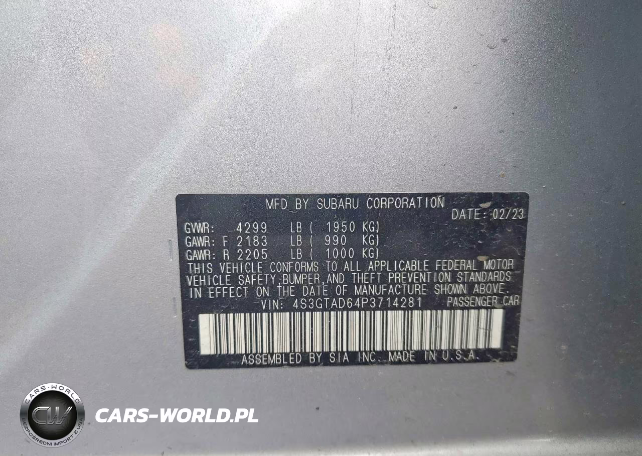 2023 Subaru Impreza Premium VIN:4S3GTAD64P3714281 - 12