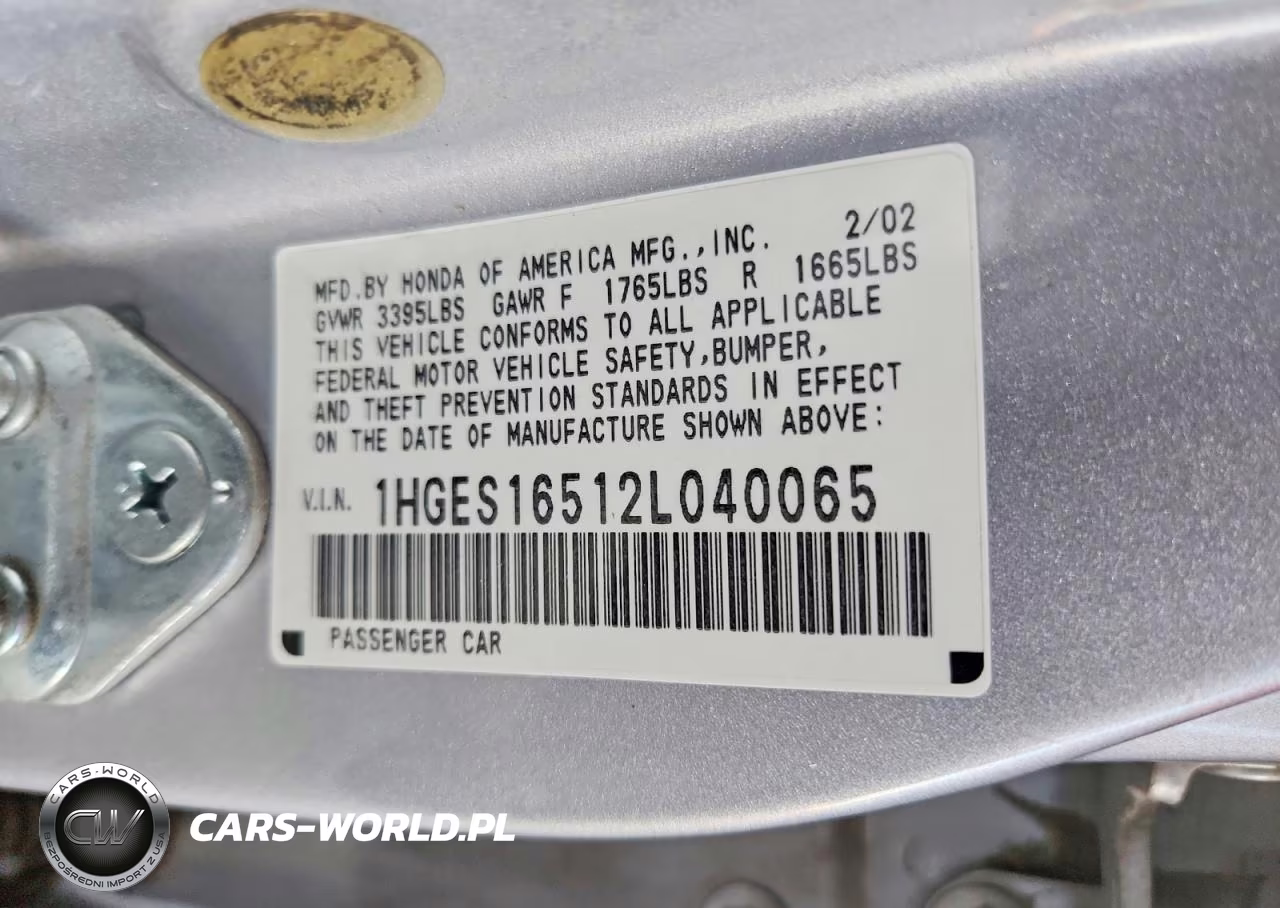 2002 Honda Civic Lx VIN:1HGES16512L040065 - 12
