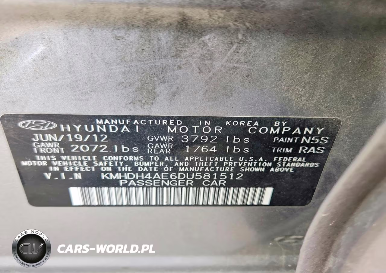 2013 Hyundai Elantra VIN:KMHDH4AE6DU581512 - 12