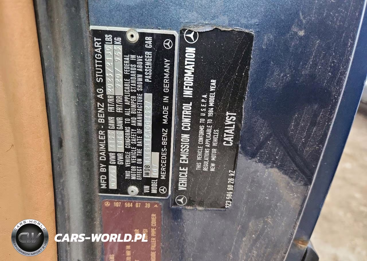 1984 Mercedes-Benz 380 Sl VIN:WDBBA45A1EA001527 - 12
