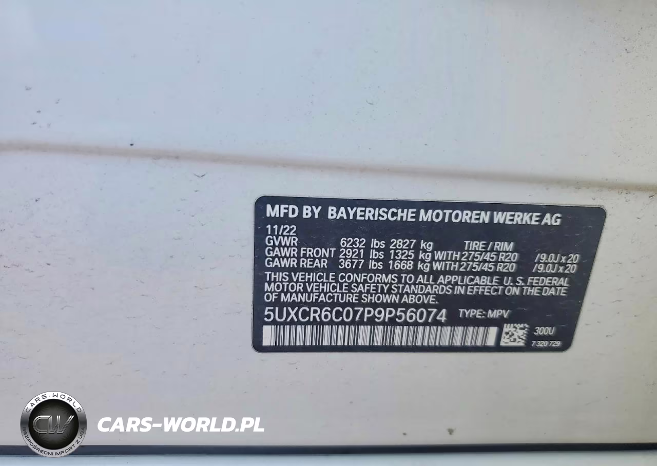 2023 BMW X5 xDrive40I VIN:5UXCR6C07P9P56074 - 12