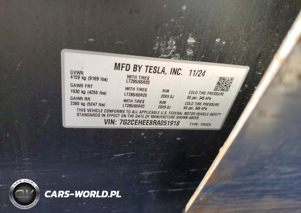 2024 Tesla Cybertruck VIN:7G2CEHEE8RA051918 - 12