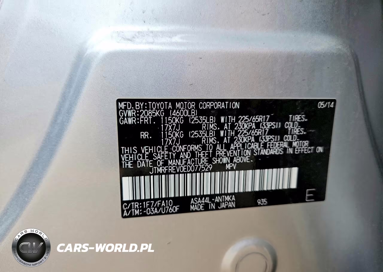 2014 Toyota Rav4 Xle VIN:JTMRFREV0ED077529 - 14