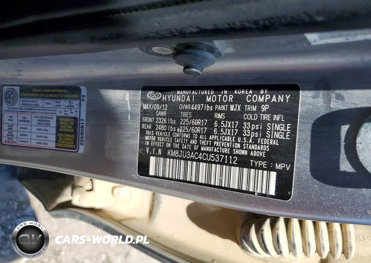 2012 Hyundai Tucson Gls VIN:KM8JU3AC4CU537112 - 12