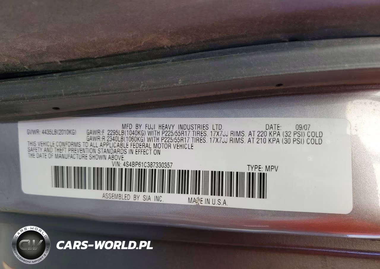 2008 Subaru Outback 2.5I VIN:4S4BP61C387330357 - 12